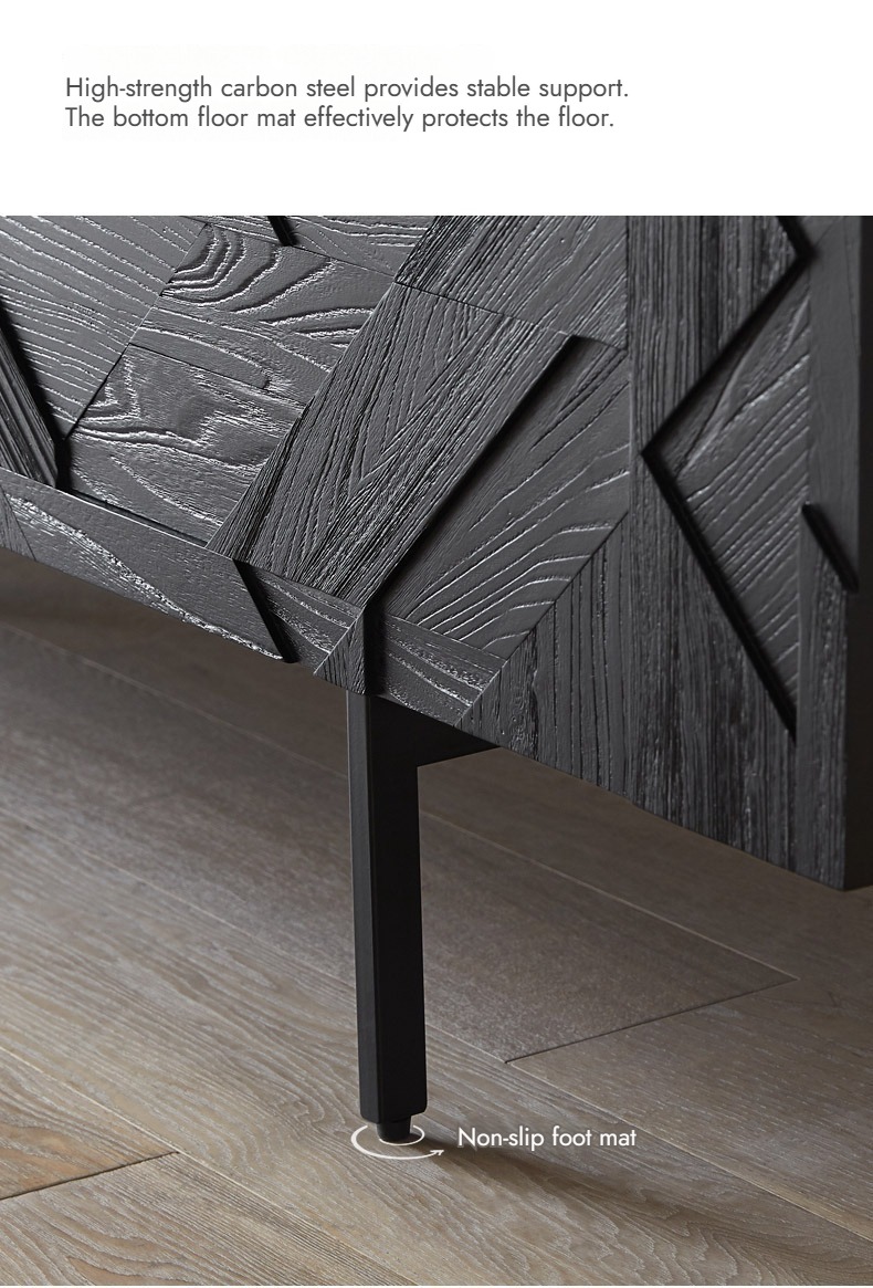 Bunise Black Real Wood TV Cabinet BG1209 产品图片