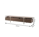 BUNISE ITALY Metal TV Stand Smoked Oak Solid Wood BG1204 - Image 7