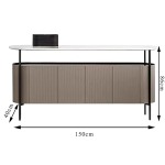 BUNISE Italian Mobile Pantry Cabinet with Wheels Sideboard BG1216 - Image 4