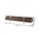 BUNISE ITALY Metal TV Stand Smoked Oak Solid Wood BG1204 - Image 10