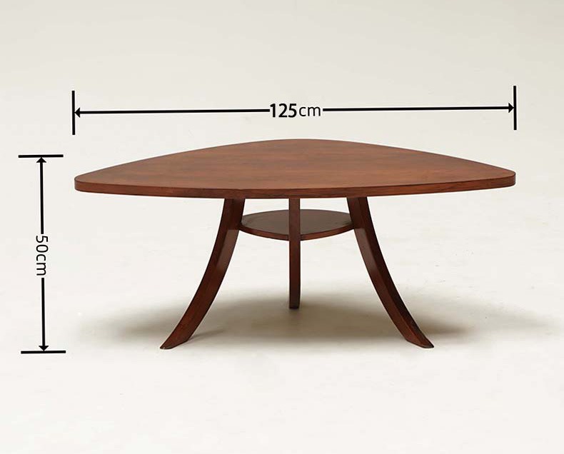 Chunsh coffee table size diagram showing 125 cm width and 50 cm height