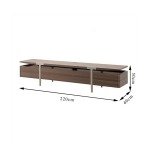 BUNISE ITALY Metal TV Stand Smoked Oak Solid Wood BG1204 - Image 9