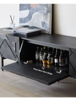 Bunise Black Real Wood TV Cabinet BG1209 - Image 4