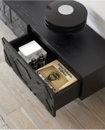 Bunise Black Real Wood TV Cabinet BG1209 - Image 3