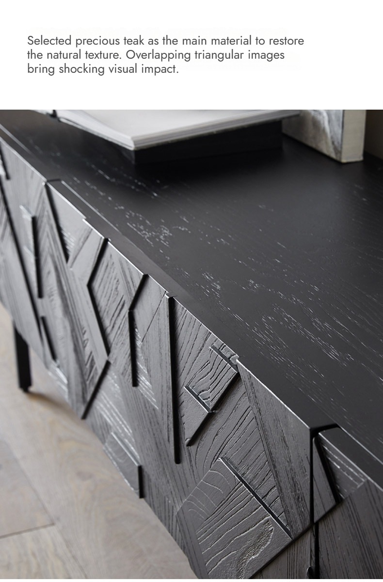 Bunise Black Real Wood TV Cabinet BG1209 产品图片