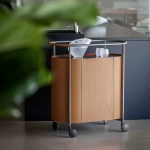 BUNISE Italian Mobile Pantry Cabinet with Wheels Sideboard BG1216 - Image 5