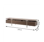 BUNISE ITALY Metal TV Stand Smoked Oak Solid Wood BG1204 - Image 8