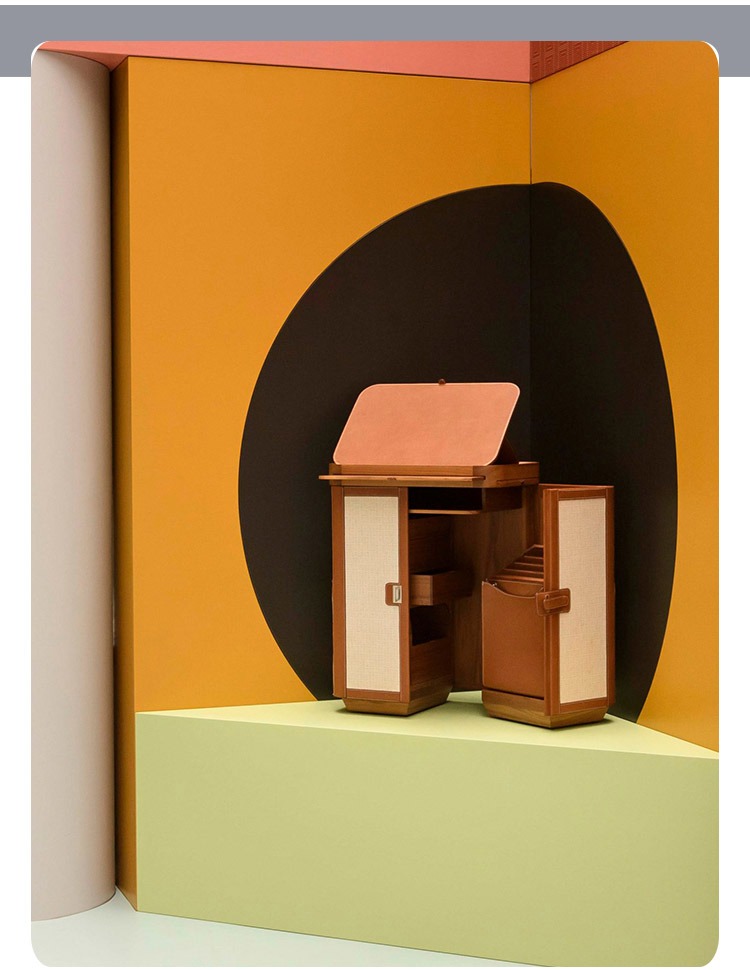 BUNISE ITALY Hermes Folding Filing Cabinet LeatherJewelry Cabinet BG1218 产品图片