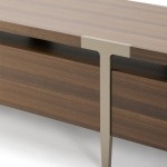 BUNISE ITALY Metal TV Stand Smoked Oak Solid Wood BG1204 - Image 5