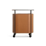 BUNISE Italian Mobile Pantry Cabinet with Wheels Sideboard BG1216
