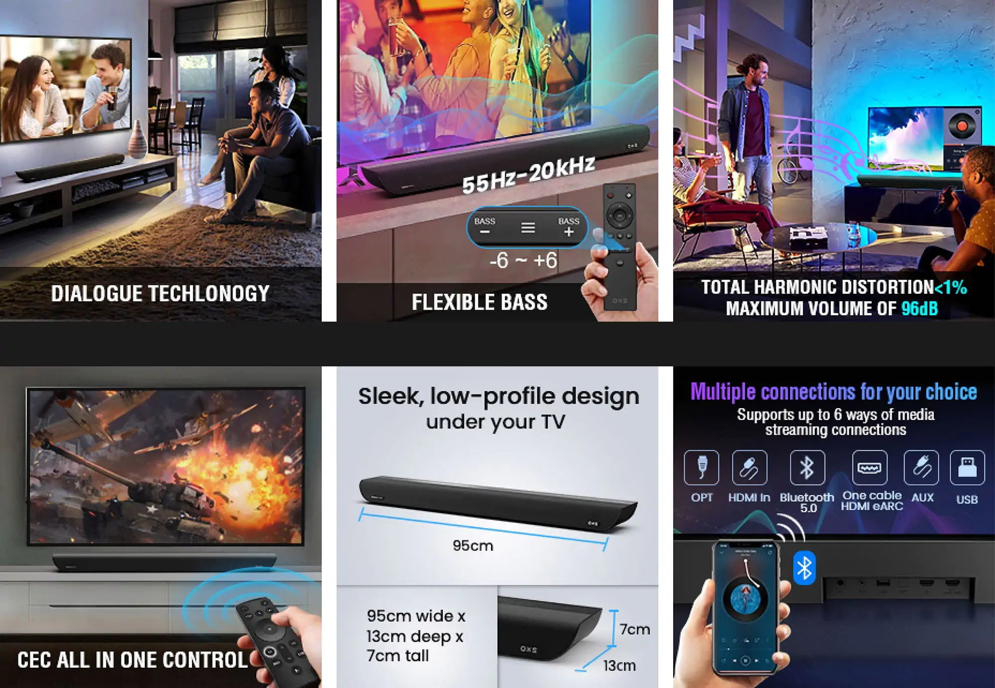 OXS S5 – Dolby Atmos® 3.1.2ch TV Soundbar 产品图片