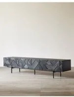 Bunise Black Real Wood TV Cabinet BG1209 - Image 2