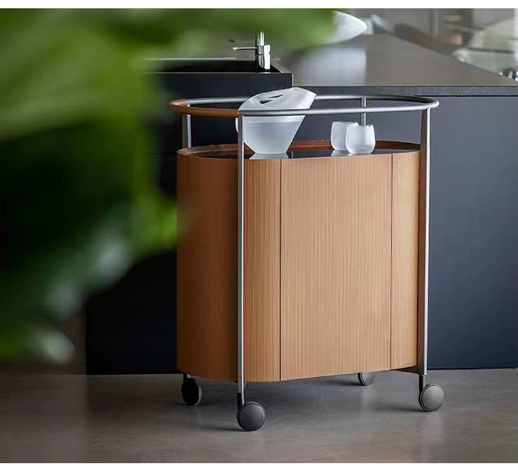 BUNISE Italian Mobile Pantry Cabinet with Wheels Sideboard BG1216 产品图片