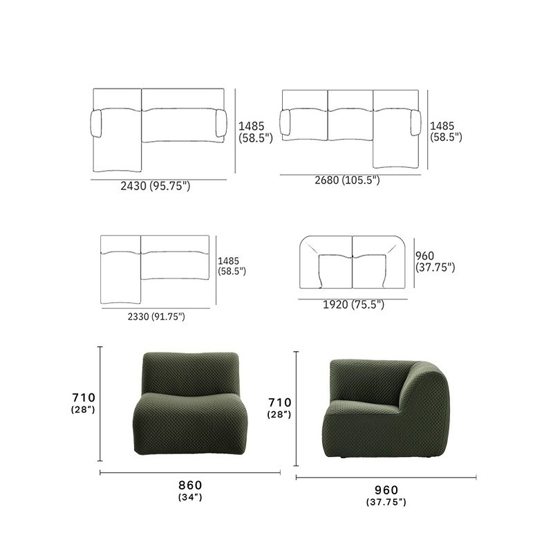 Mountains modular fabric sofa product image 15