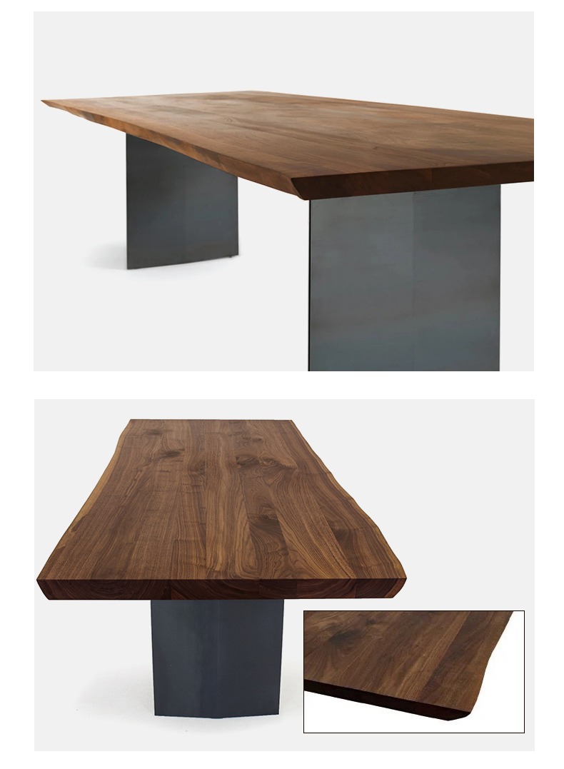 BUNISE Black Walnut Log Rectangular Dining Table BUD0901 产品图片