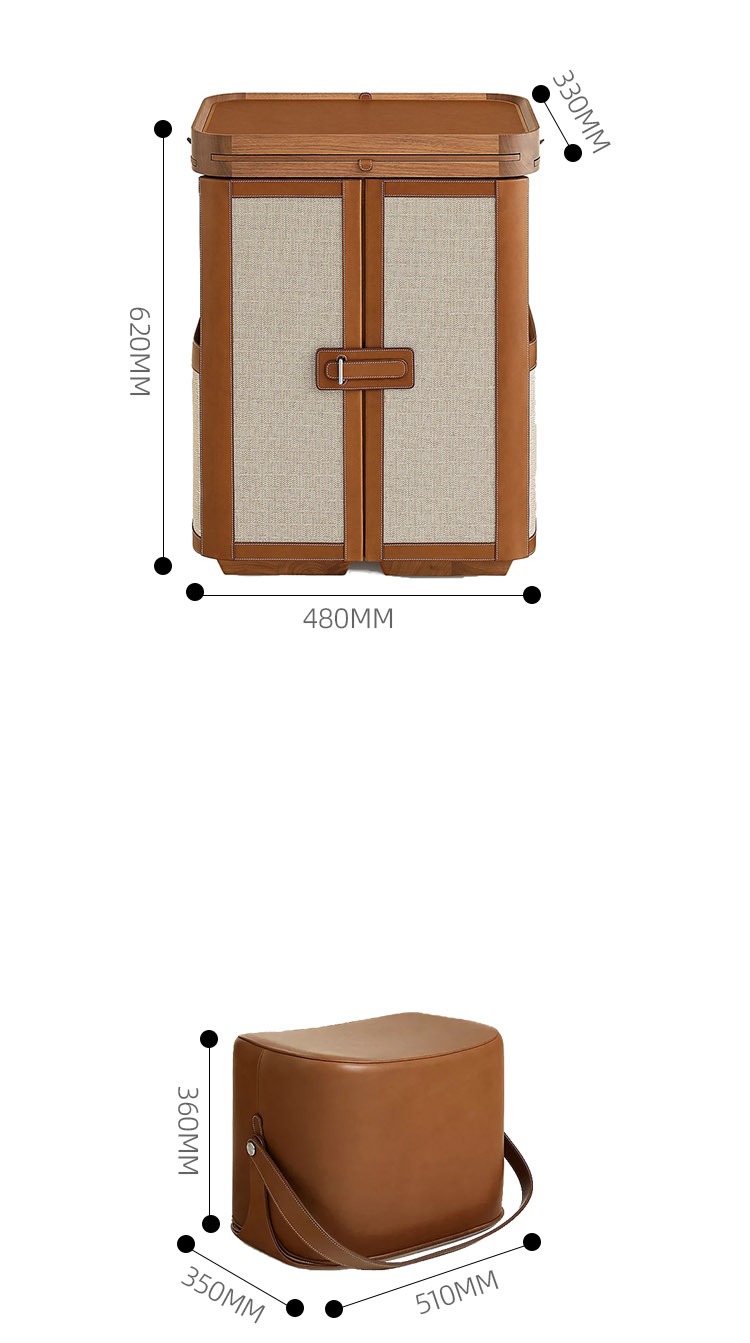 BUNISE ITALY Hermes Folding Filing Cabinet LeatherJewelry Cabinet BG1218 产品图片