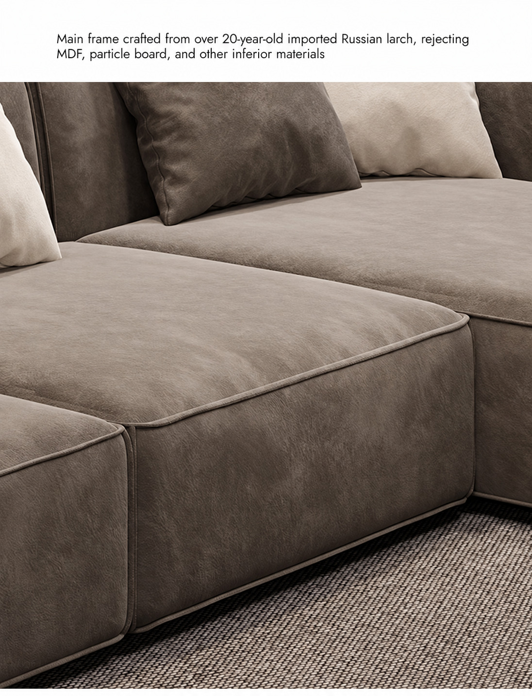 Cubist seat modules showing piping and the upholstered base