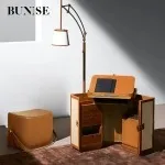 BUNISE ITALY Hermes Folding Filing Cabinet LeatherJewelry Cabinet BG1218