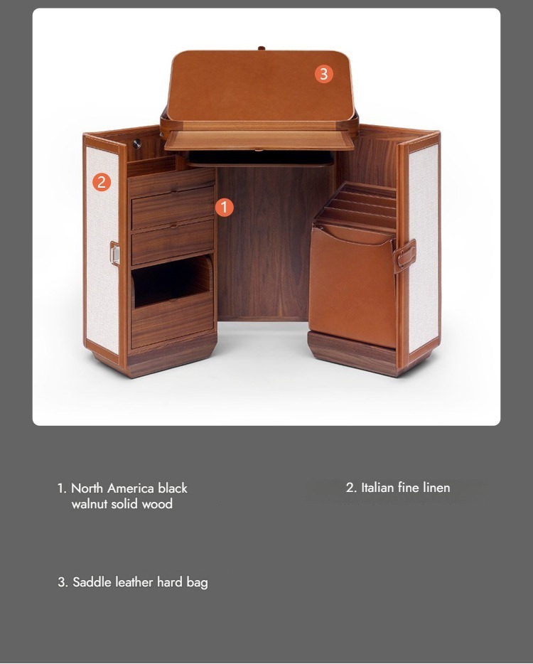 BUNISE ITALY Hermes Folding Filing Cabinet LeatherJewelry Cabinet BG1218 产品图片