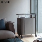 BUNISE Italian Mobile Pantry Cabinet with Wheels Sideboard BG1216 - Image 2