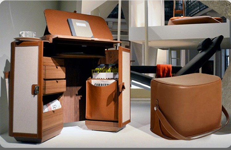 BUNISE ITALY Hermes Folding Filing Cabinet LeatherJewelry Cabinet BG1218 产品图片