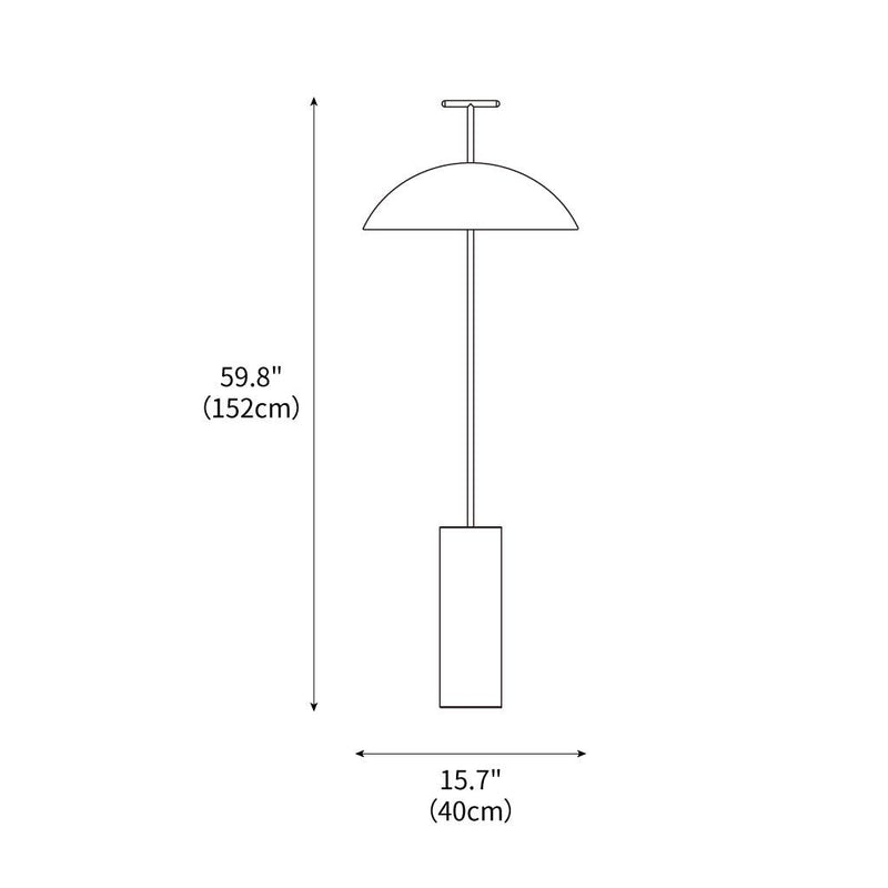 Doma floor lamp dimension drawing showing 152 cm height and 40 cm shade diameter
