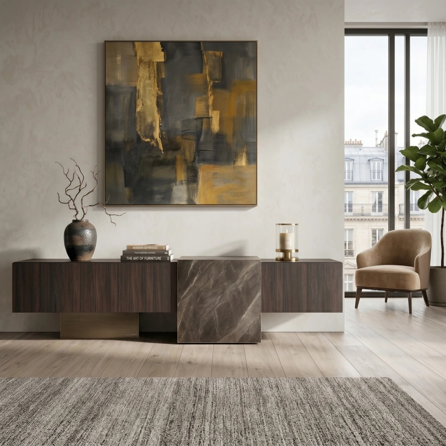 bunise-32141-bunise-synthetic-stone-tv-cabinet-bg1207-main-900-9f1178 Bunise Synthetic Stone TV Cabinet BG1207 - Image 1
