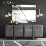 BUNISE Marble Sideboard Tall Cabinet BG1221