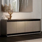 BUNISE Italian TV Cabinet Stainless Steel Floor Cabinet BG1208