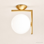 Orin globe ceiling light in Gold, AI product illustration