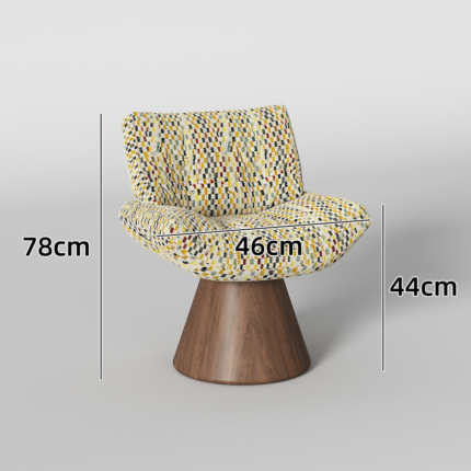 Mira vanity chair dimension drawing showing 78 cm overall height, 44 cm seat height and 46 cm seat width