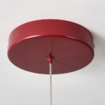 Wine-red ceiling canopy and suspension cable detail