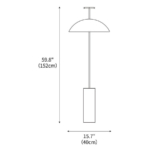 Doma floor lamp dimension drawing showing 152 cm height and 40 cm shade diameter