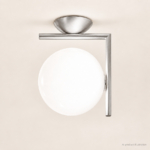 Orin globe ceiling light in Silver, AI product illustration