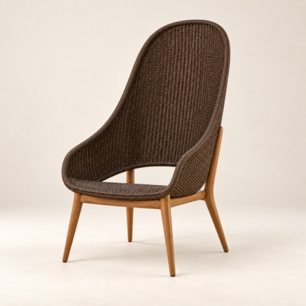 Vela High-Back Woven Lounge Chair, full product view