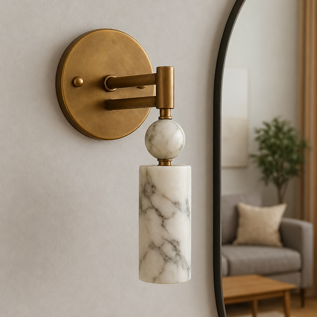 Veyra Cloud Stone Light wall lamp, full product view