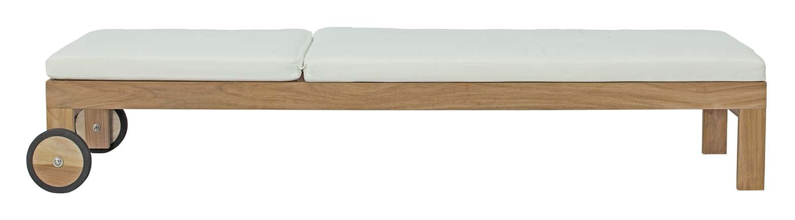 Elvar outdoor chaise shown with the backrest lowered into a flat position.