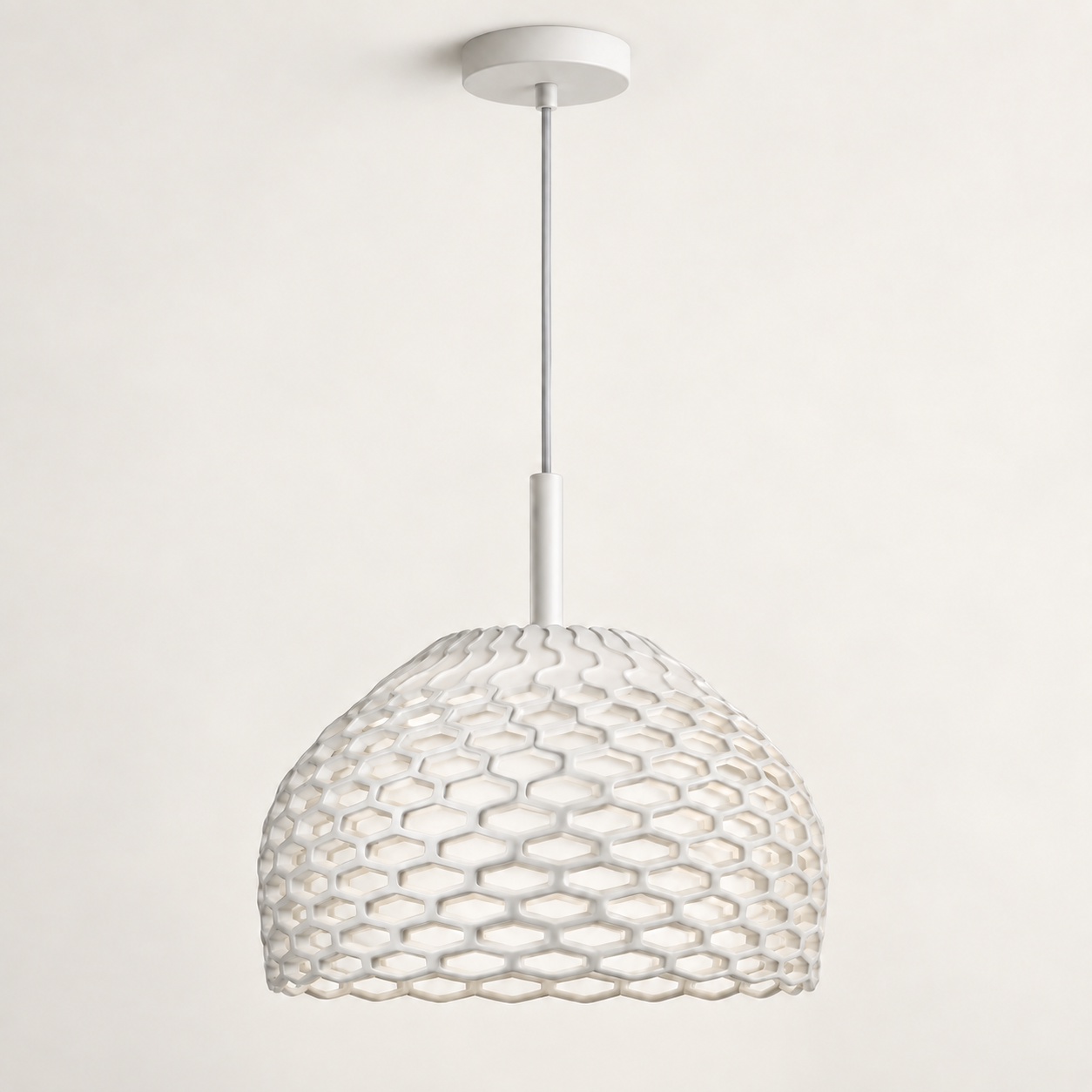 Ivara Lattice Pendant Lamp, white lattice dome