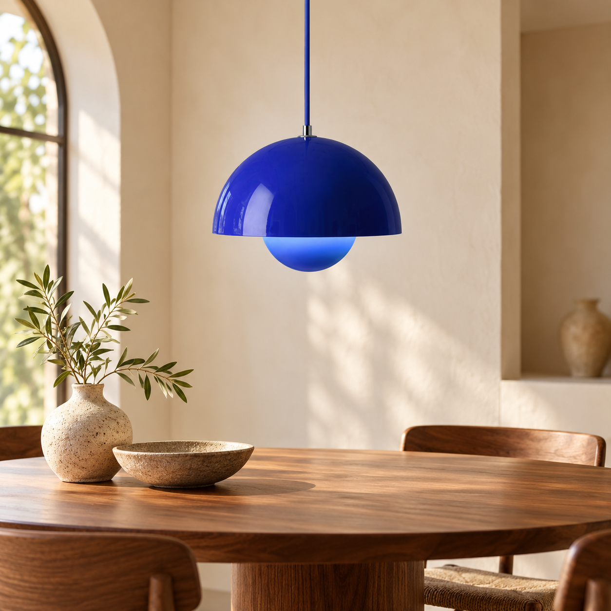 Pavo Double-Dome Pendant Lamp — interior styling, AI design visualization